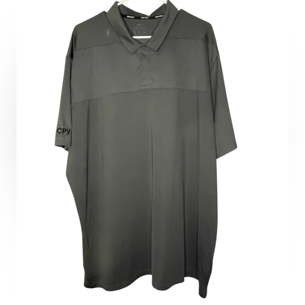 Nike Dri Fit Golf Shirt- Gray with black logo-Men’s XXL